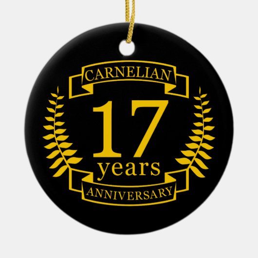 カーネリア結婚ン・ジェムストーンの17周年 セラミックオーナメント (正面)