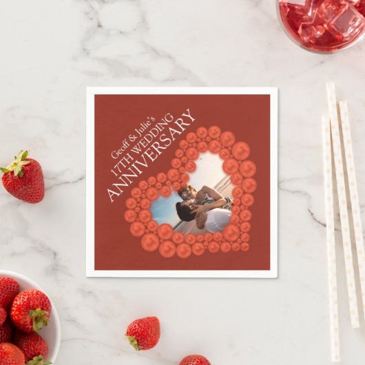 カーネリア17周年結婚記念写真カスタム写真 スタンダードカクテルナプキン (インサイチュ)