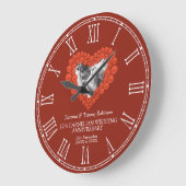 カーネリア17周年結婚記念写真カスタム写真 ラージ壁時計 (傾斜)