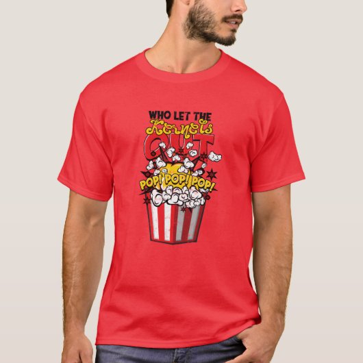 カーネルを外に出したのは誰だ Pop Pop Pop 笑 Tシャツ (正面)