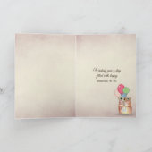 カーネーションがラップしているコーヒー カード (内部)