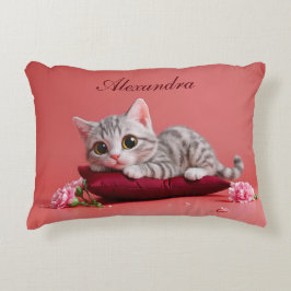 カーネーションが登場するかわいい1月ねこ アクセントクッション