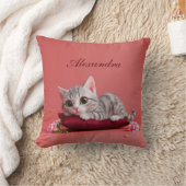 カーネーションが登場するかわいい1月ねこ クッション (ブランケット)