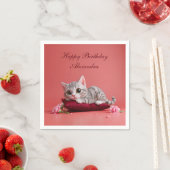 カーネーションが登場するかわいい1月ねこ スタンダードカクテルナプキン (インサイチュ)