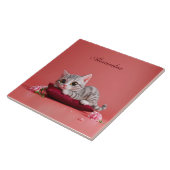 カーネーションが登場するかわいい1月ねこ タイル (側面)