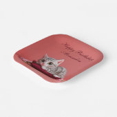 カーネーションが登場するかわいい1月ねこ ペーパープレート (傾斜あり)