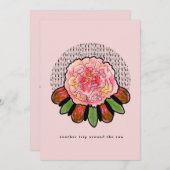 カーネーションとガーネット – 1月 シーズンカード (正面/裏面)