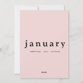 カーネーションとガーネット – 1月 シーズンカード (裏面)