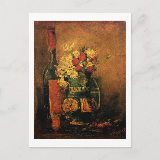 カーネーションとバラとボトル シーズンポストカード (正面)