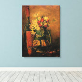 カーネーションとバラとボトル，ヴィンス キャンバスプリント (インサイチュ (ウッドフロア))