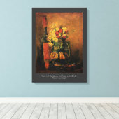 カーネーションとバラとボトル・ヴィンセンの花瓶 キャンバスプリント (インサイチュ (ウッドフロア))