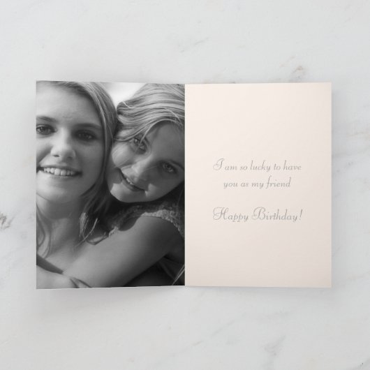 カーネーションのオレンジとピンクの友人の誕生日 カード (内部)