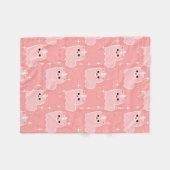 カーネーションのピンクの柔らかいユニコーンの輝き フリースブランケット (正面(横))