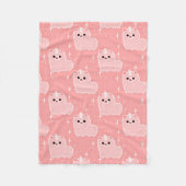 カーネーションのピンクの柔らかいユニコーンの輝き フリースブランケット (正面)