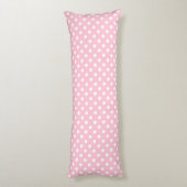 カーネーションのピンクの水玉模様パターン ボディピロー (裏面 (縦))