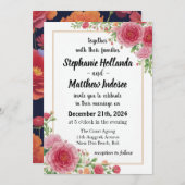 カーネーションの意味 – 愛の象徴 – 結婚s 招待状 (正面/裏面)