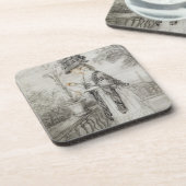 カーネーションの植物(黒をがちである台地の女性 コースター (左側)