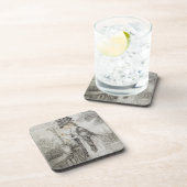 カーネーションの植物(黒をがちである台地の女性 コースター (右側)