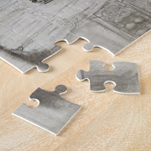 カーネーションの植物(黒をがちである台地の女性 ジグソーパズル (側面)