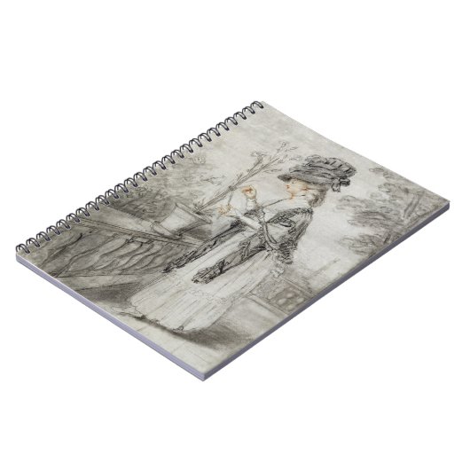 カーネーションの植物(黒をがちである台地の女性 ノートブック (左側)