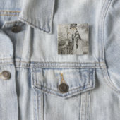 カーネーションの植物(黒をがちである台地の女性 缶バッジ (インサイチュ)