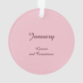 カーネーションの美しい1月の妖精 オーナメント (裏面)