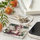 カーネーションの美しい1月の妖精 キーホルダー (正面右)