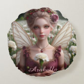 カーネーションの美しい1月の妖精 ラウンドクッション (裏面)