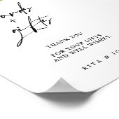 カーネーションの花のカードと結婚ギフトのサイン ポスター (角)