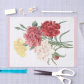 カーネーションの花束15" x 10"ティッシュペーパー 薄葉紙 (クラフト)