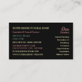 カーネーションの花，葬儀場，ディレクタ 名刺 (裏面)