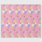 カーネーションカラフルピンクのデイジーパターン ラッピングペーパー (フラット)