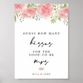 カーネーションキスミセスブライダルシャワーゲームサイン ポスター (正面)