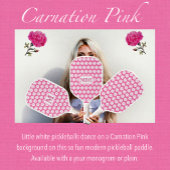 カーネーションスタイリッシュピンクとホワイトモノグラム ピックルボールラケット