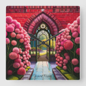 カーネーションズの門：シークレットガーデンへようこそ スクエア壁時計 (正面)