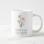 カーネーションズ1月カスタム誕生フラワー ジャンボコーヒーマグカップ (右)