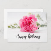カーネーションハッピーバースデー(ピンク) シーズンポストカード (正面/裏面)
