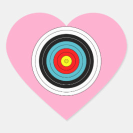 カーネーションピンクのスポーツアーチェリーターゲットハート ハートシール