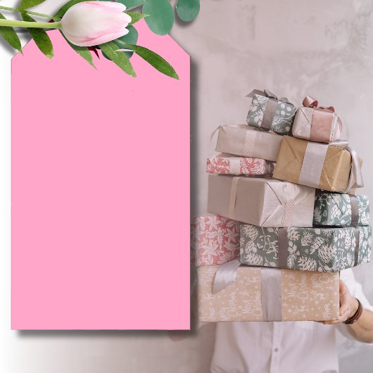 カーネーションピンク無地の色 |クラシック |エレガント | ギフトタグ