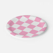 カーネーションピンク/白市松模様に色 ペーパープレート (アングル)