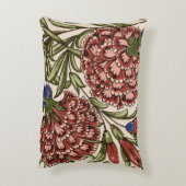 カーネーションフラワータイルアンティーク素朴アート アクセントクッション (裏面(縦))