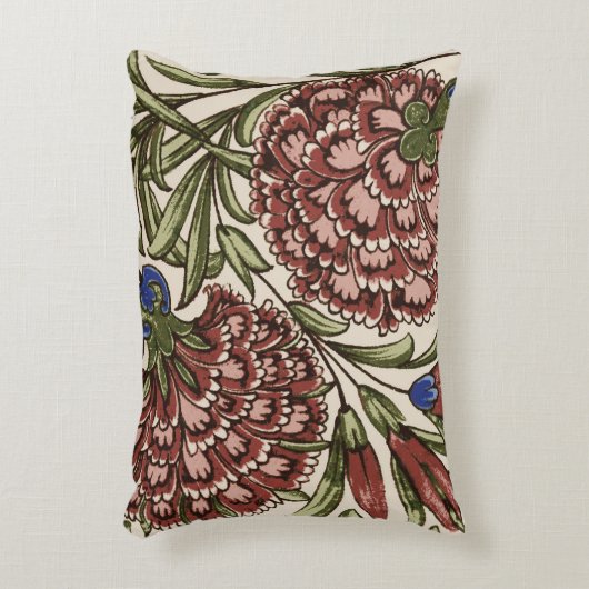 カーネーションフラワータイルアンティーク素朴アート アクセントクッション (正面(垂直))