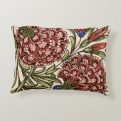 カーネーションフラワータイルアンティーク素朴アート アクセントクッション (裏面)