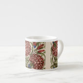 カーネーションフラワータイルアンティーク素朴アート エスプレッソカップ (正面右)