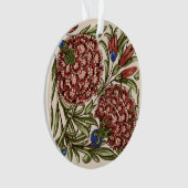 カーネーションフラワータイルアンティーク素朴アート オーナメント (正面)