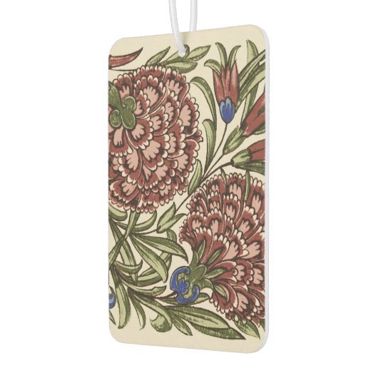 カーネーションフラワータイルアンティーク素朴アート カーエアーフレッシュナー (左)