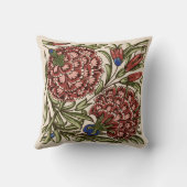 カーネーションフラワータイルアンティーク素朴アート クッション (裏面)