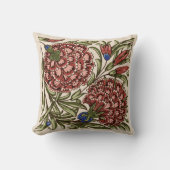 カーネーションフラワータイルアンティーク素朴アート クッション (正面)