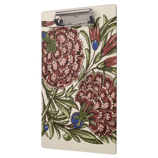 カーネーションフラワータイルアンティーク素朴アート クリップボード (左)