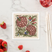 カーネーションフラワータイルアンティーク素朴アート スタンダードカクテルナプキン (インサイチュ)